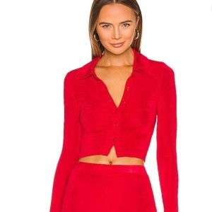 REVOLVE size small cropped long sleeve red shirt